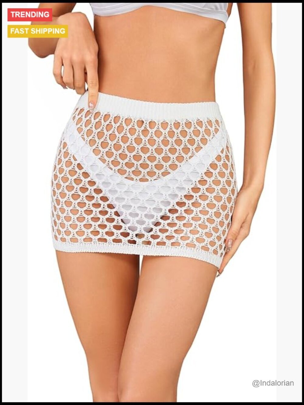 Crochet Hollow Out Swim Cover Up Skirt Beach Bikini Cover Up